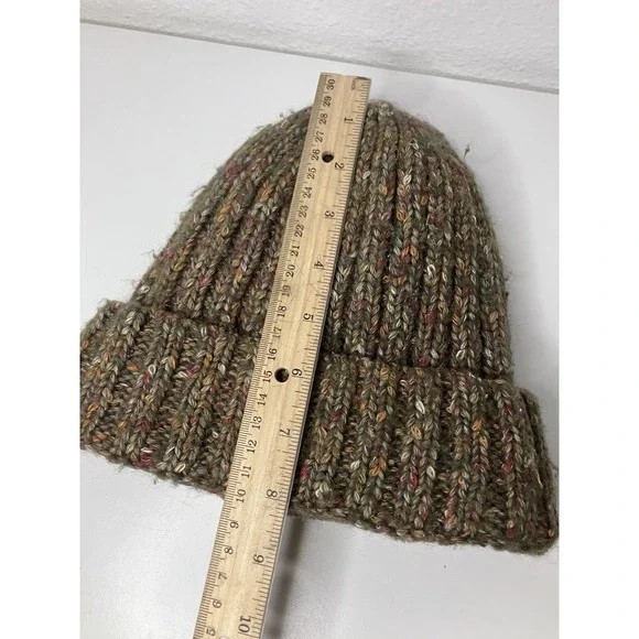 Hand Knit Chunky Earth Toned Ribbed Beanie Fully Lined Outdoor Gorpcore - Picture 6 of 6